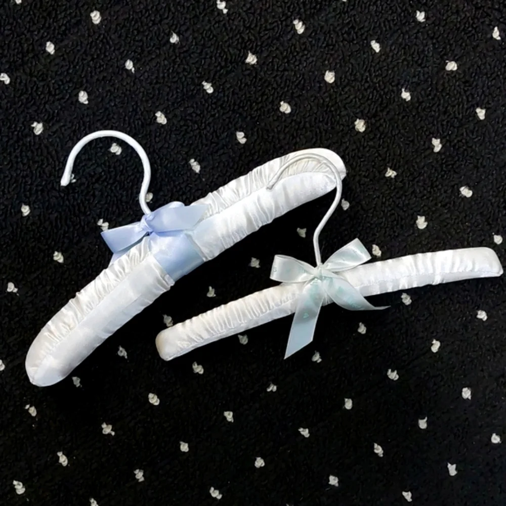 Satin•Cotton Emboidered•Padded Children's Boutique Hanger Assortment • Set of 5